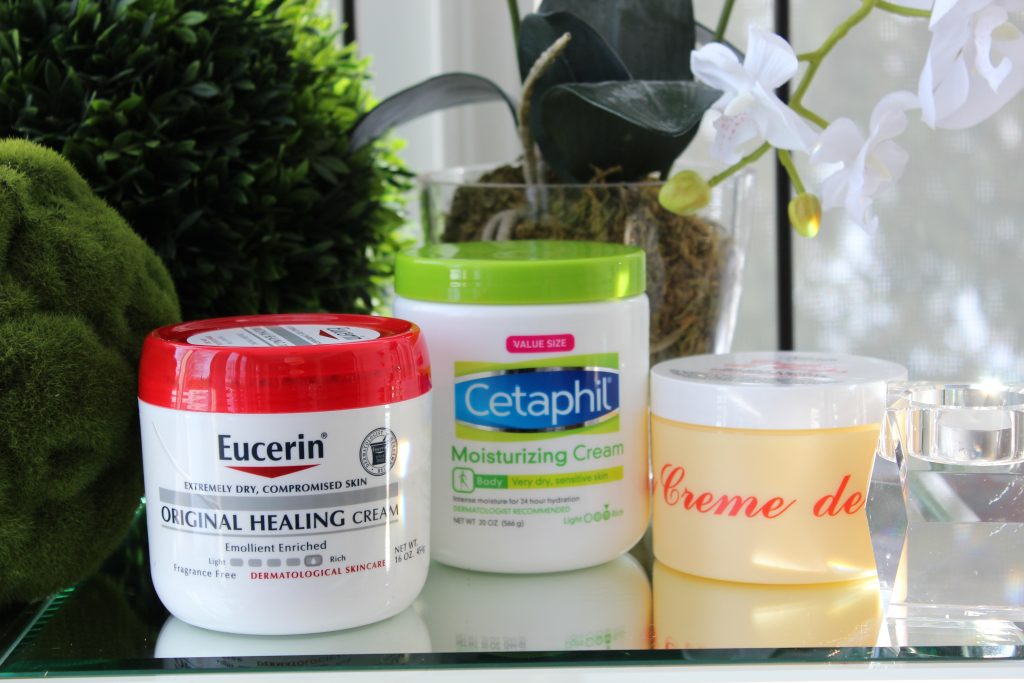 Nine Body Creams to Combat Midwest Winter Skin, Eucerin Healing Cream, Cetaphil Moisturizing Cream, Kiehls Creme de Corp, 2021