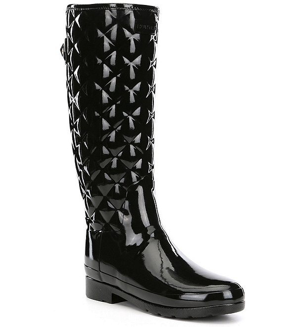 Hunter Original Refined High. Gloss Quilted Waterproof Rain Boot