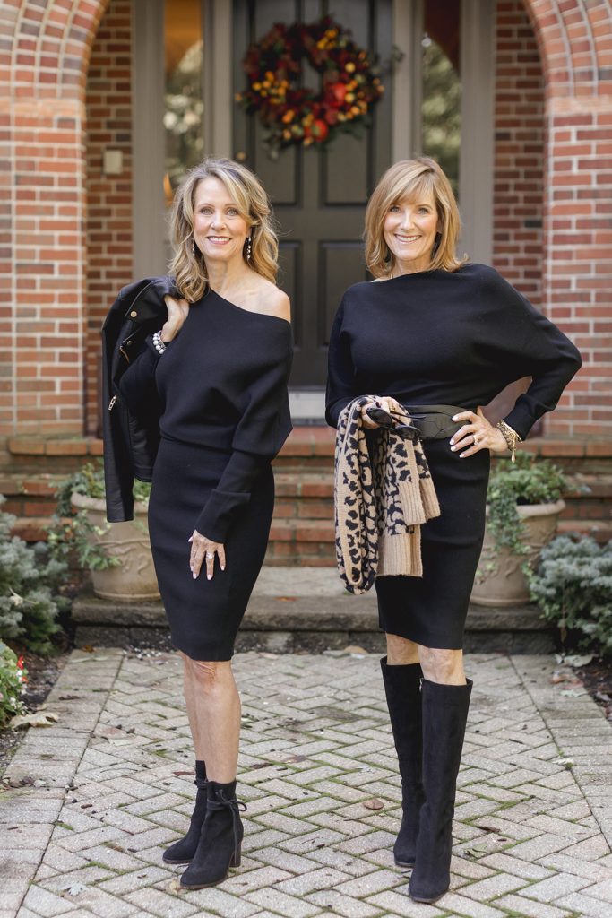 Val and Bev in Black Dress from Banana Republic