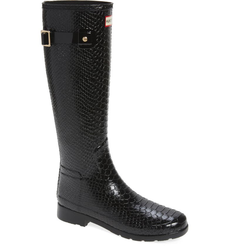 Hunter Original Embossed Refined Tall Waterproof Rain Boot