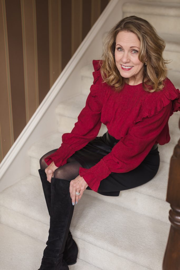 Blouse , Skirt and Over The Knee Boots