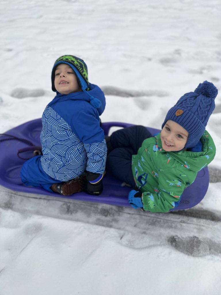 children sledding