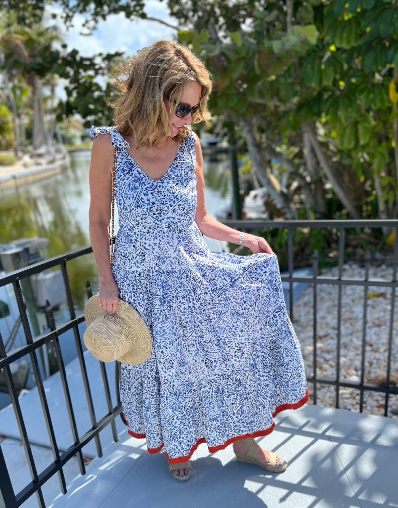 Woman in Print Sundress