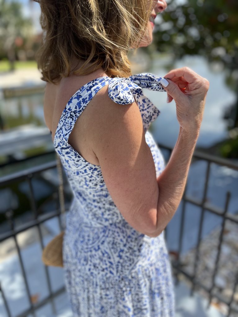 Woman in Print Sundress