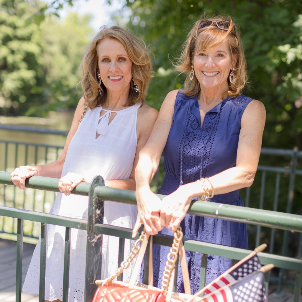 Cabana Life White Eyelet Halter Dress and Navy Eyelet Sleeveless Dress