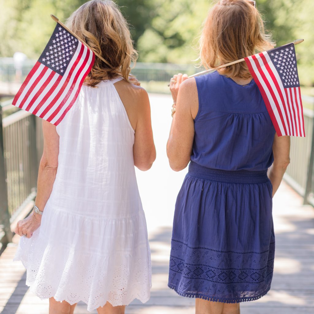 Cabana Life White Eyelet Halter Dress and Navy Eyelet Sleeveless Dress