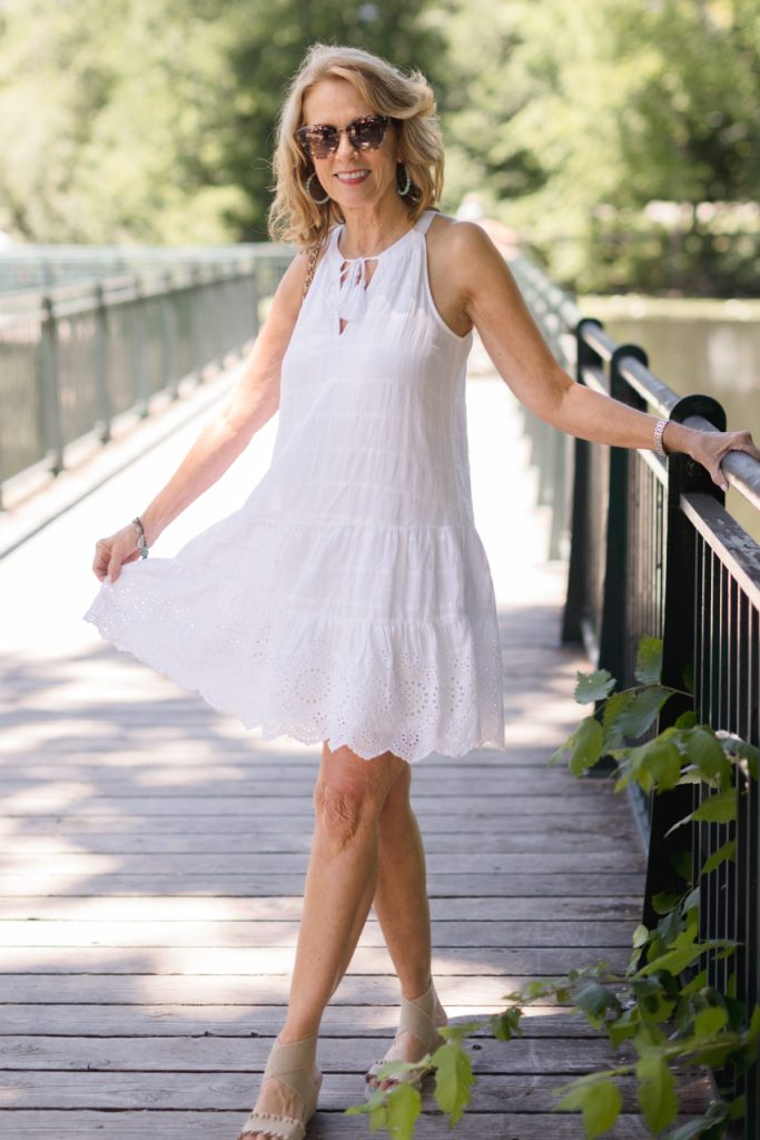 Cabana Life White Eyelet Halter Dress