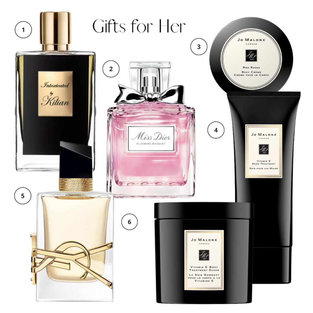 Kilian perfume intoxicated, Miss Dior perfume, Jo Malone red rose body creme, Jo Malone vitamin E hand treatment, jo malone vitamin E body treatment scrub, Yves St. Laurent Libre