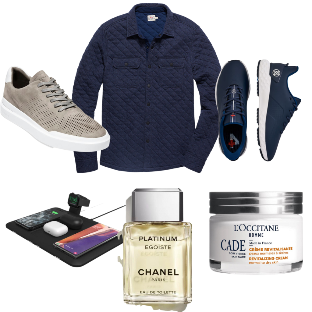 Nordstrom Cole Haan Grand Pro Sneaker, Faherty Mens Jacket, Peter Millar Glide Mesh Low Top Sneaker, Courant 3 in 1 Charger, Nordstrom Chanel Egoiste Platinum Cologne, L'OccitaneCade Cream
