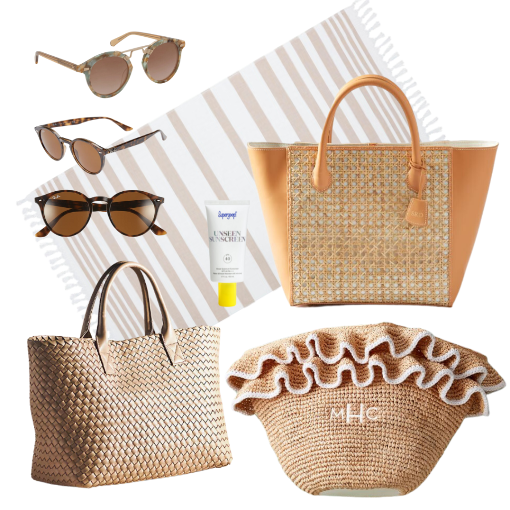 anthropologie woven faux leather tote, mark and graham cane and leather tote, mark and graham ruffle raffia tote